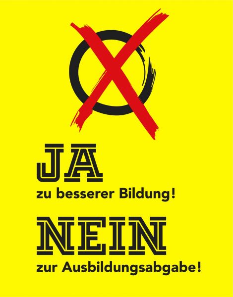 Petitionsbanner gegen Ausbildungsabgabe